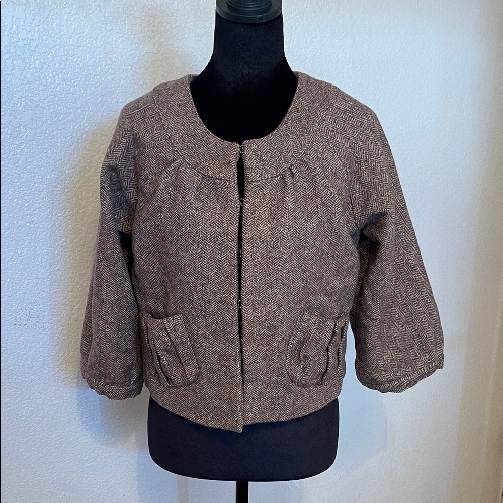 dELiA*s Brown Herringbone Cropped Jacket